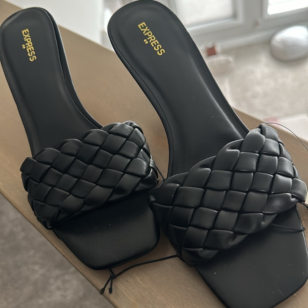 Express Quilted Square Toe Heeled Sandals - Picture 3 of 6
